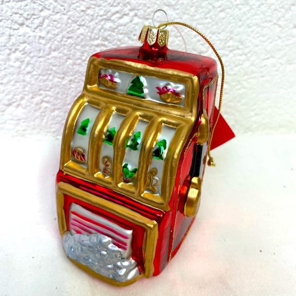 Scottish Christmas Slots gaming Machine Blown Glass Christmas Ornament With Tag - Picture 1 of 8